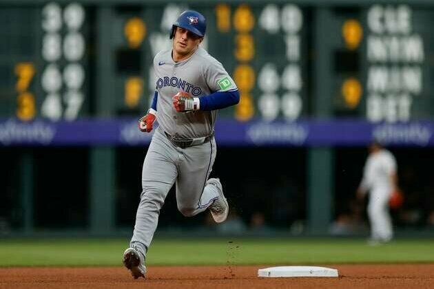 Daulton Varsho knocks in six as Blue Jays rout Rockies