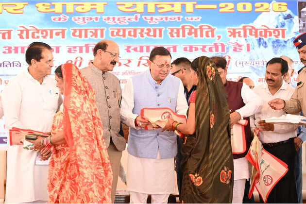 Uttarakhand CM Dhami attends Char Dham Yatra 2026 inauguration, flags off pilgrim Buses in Rishikesh