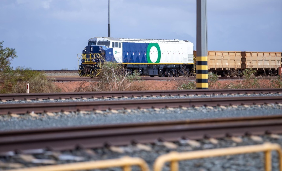 An electric train in action in WA