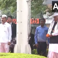 Delhi: Mallikarjun Kharge hoists Tricolour at Congress Headquarters along with Rahul Gandhi