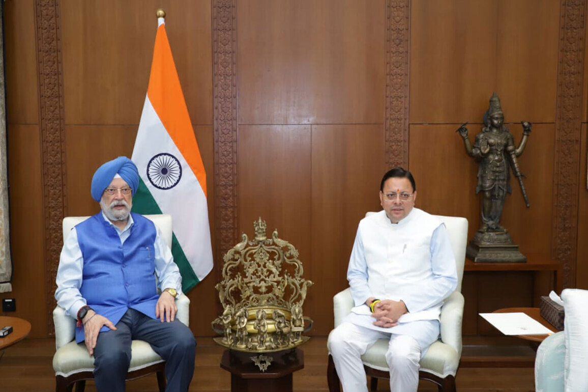Uttarakhand CM Dhami meets Petroleum Minister Hardeep Puri in New Delhi