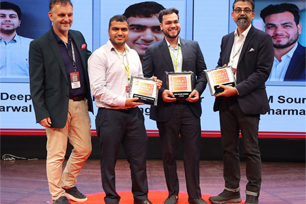 TO THE NEW Excels with Three in India's Top 100 Great People Managers and Over 100 Certified by the Great Manager Institute