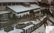 Shift change at Bunker Hill mine circa 1950