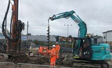  VolkerFitzpatrick is pumping concrete 15m below ground before a reinforced cage is put in place to house the future foundations at a railway station extension project