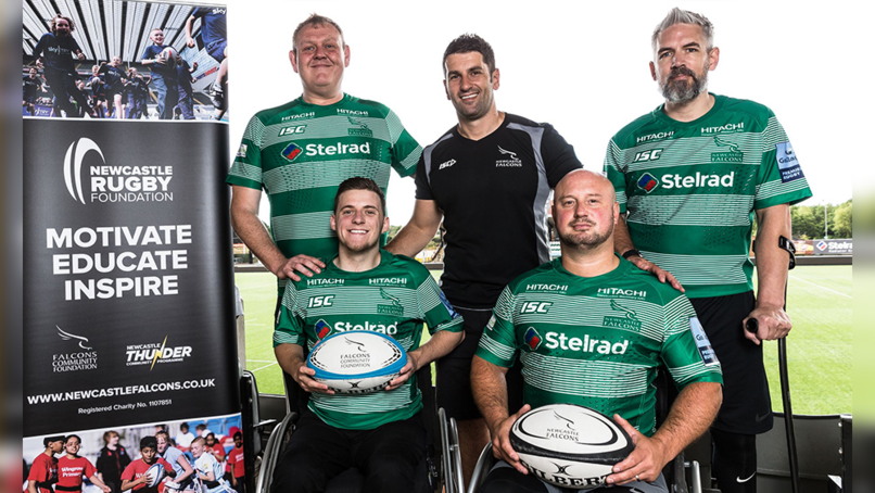 L to R, back row: Mick Armstrong, Darren Greco, Carl Fice. Front row: Sam Beecroft and Layth Abdulla