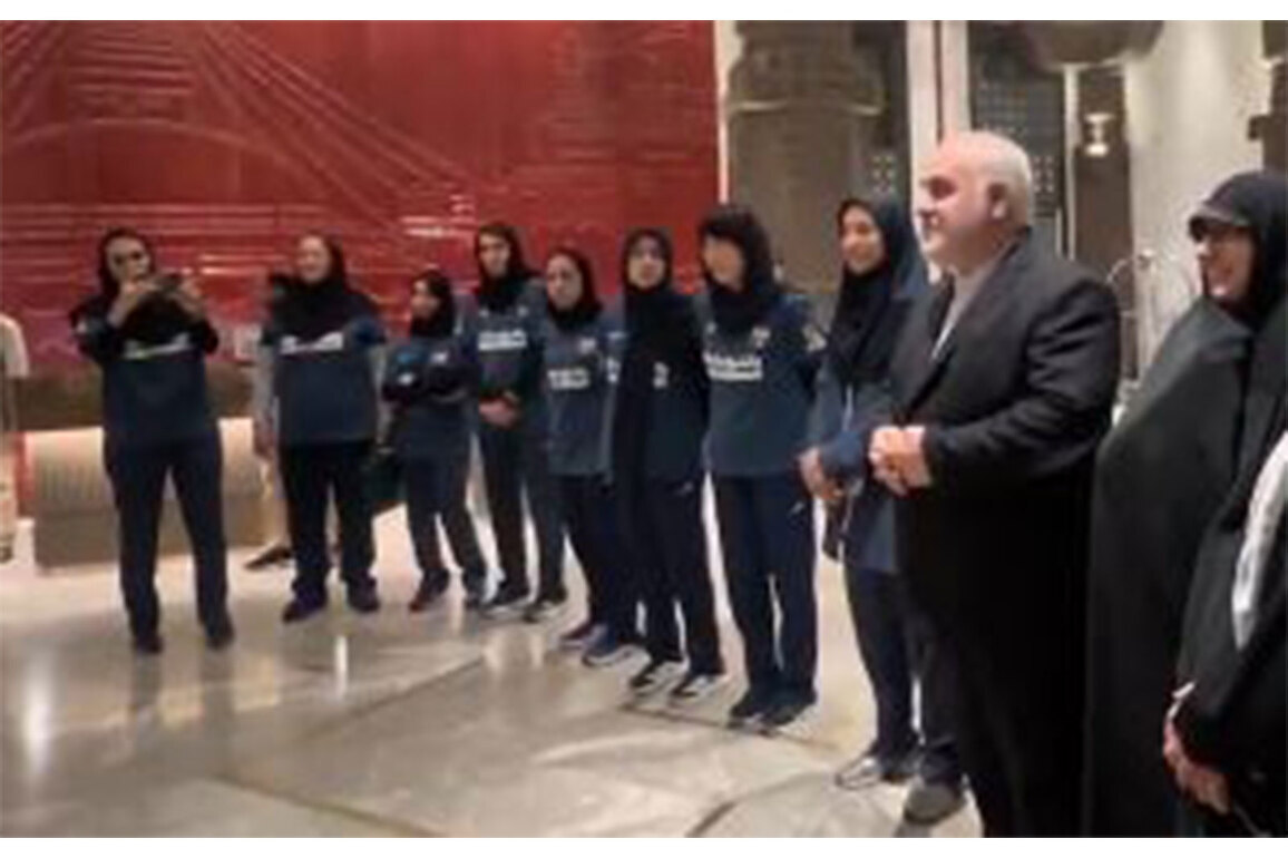 Iran Ambassador Mohammad Fathali meets country's women volleyball team after 2026 CAVA C'ship win