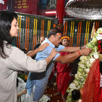 Assam CM Himanta Biswa Sarma offers prayers at Bhootnath Mandir in Guwahati