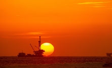  Sunset over oil operations offshore