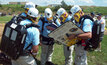 A mine rescue team prepare for action