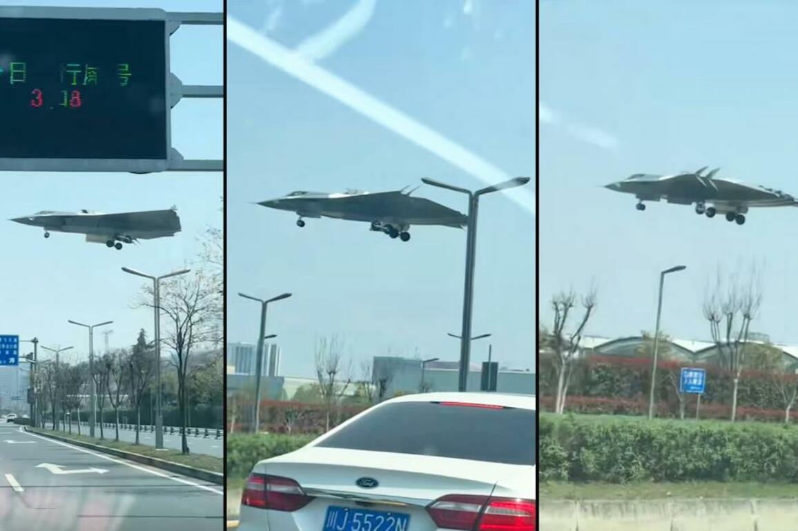 Chinas J-36 Tailless Fighter Zips Over Road On Landing Giving Us Our Best Look Yet