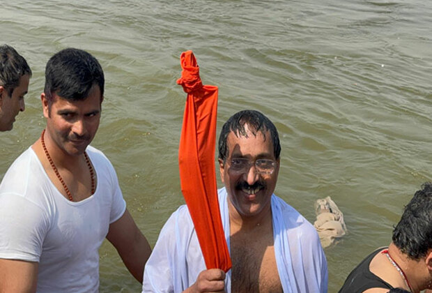 Maha Kumbh: Former ISRO Chairman S Somnath takes holy dip in Triveni Sangam