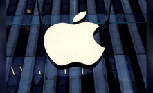 The Apple logo at the entrance to the Apple store on 5th Avenue in Manhattan, New York, US