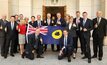  Treasurer Josh Frydenberg and Prime Minister Scott Morrison joined WA MPs and senators outside Parliament House last October in the PM's last trip to the West