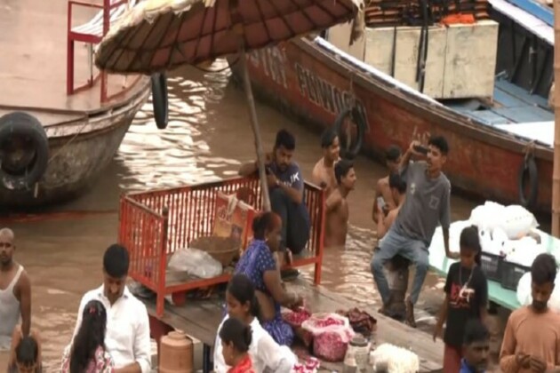 UP: Ganga rises above danger level at Varanasi amid heavy rainfall, ghats submerged