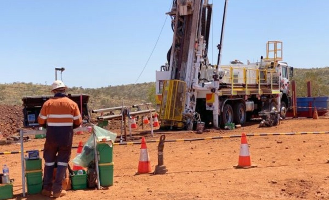 The remote controlled drill rig.