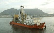 Debmarine's Gariep offshore diamond mining vessel seen in action