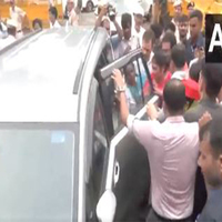 TMC MP Mitali Bagh faints during march to EC, Rahul Gandhi provides assistance