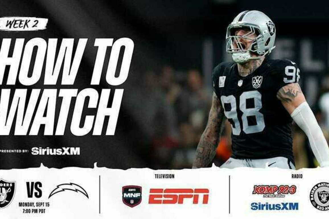 How to watch, listen to and livestream Raiders vs. Chargers
