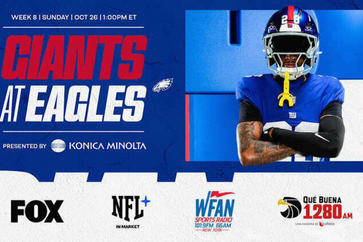 Giants vs. Eagles: How to Watch, Listen & Live Stream Week 8