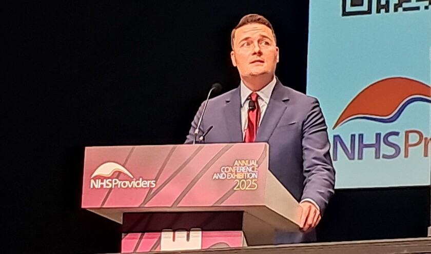 Health secretary Wes Streeting speaking at the NHS Providers annual conference 