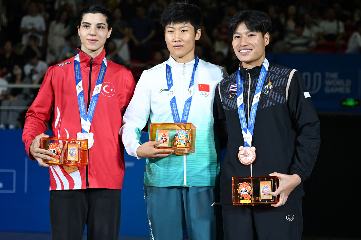 (SP)CHINA-CHENGDU-THE WORLD GAMES 2025-MUAYTHAI-WOMEN'S -60KG-AWARDING CEREMONY(CN)
