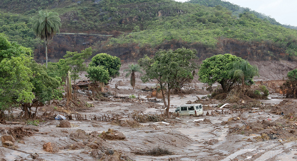 The aftermath of the 2015 Fundão dam collapse in Mariana, Brazil