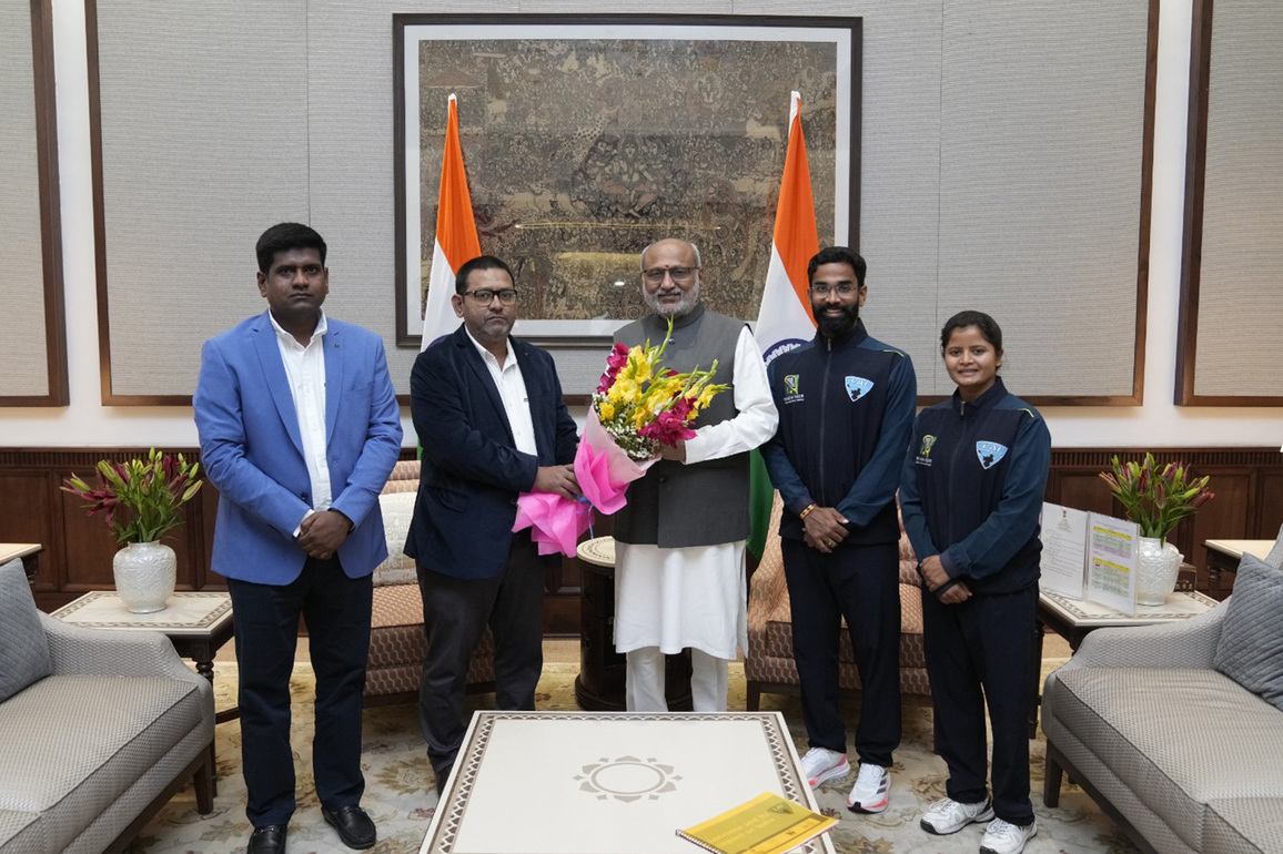 India Lacrosse teams meet Vice-President Radhakrishnan after historic golds