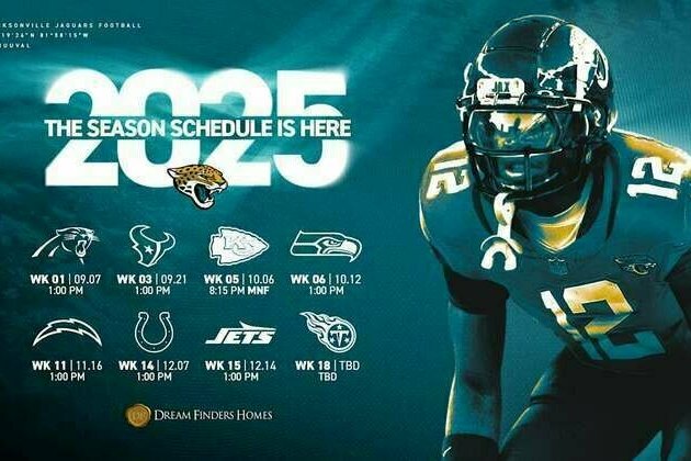 Jacksonville Jaguars 2025 NFL Schedule Announced
