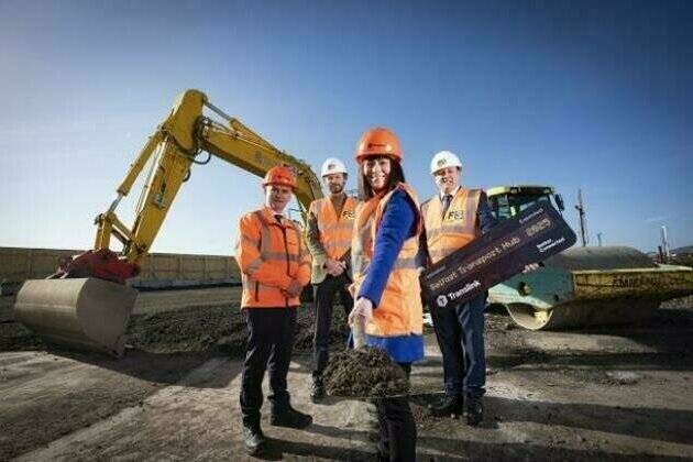 Minister Mallon cuts sod on the new Belfast Transport Hub