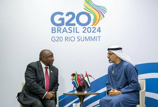 Crown Prince of Abu Dhabi holds discussions with President of South Africa at G20 summit