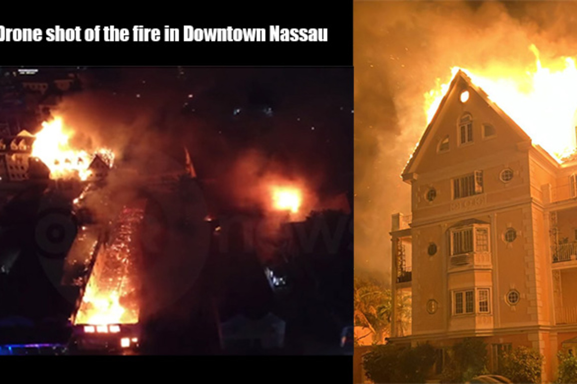 Victoria Court in Downtown Nassau catches ablaze