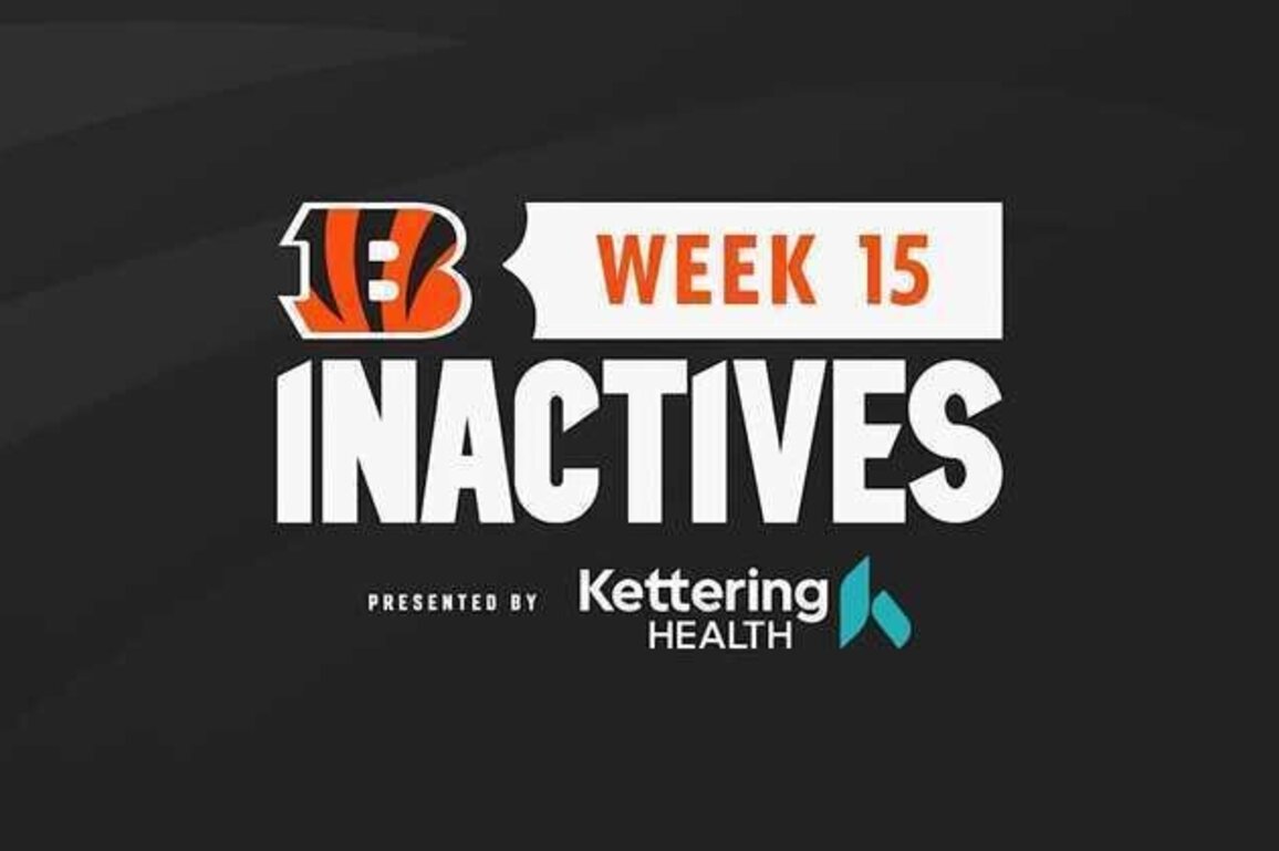 Four Bengals Inactive For Week 15 Against Ravens