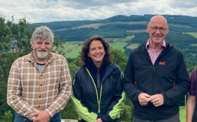 NFU Scotland president Martin Kennedy alongisde Rural Affairs Secretary Mairi Gougeon and Scottish First Minister John Swinney