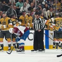 Avs star Nathan MacKinnon limited after taking shot to knee in Game 3