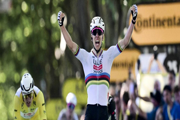 Tour de France: Tadej Pogacar outguns Mathieu van der Poel, Jonas Vingegaard on stage 4 to notch 100th pro win
