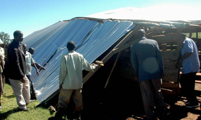 Wild winds rip off school roof in Kapchorwa Wild winds rip off school roof in Kapchorwa