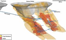 The Boston Shaker decline location and stope design.
