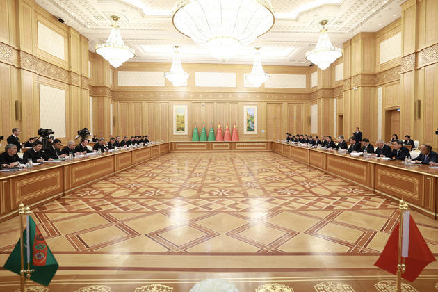 TURKMENISTAN-ASHGABAT-MEREDOV-CHINA-DING XUEXIANG-TALKS-COOPERATION COMMITTEE-MEETING