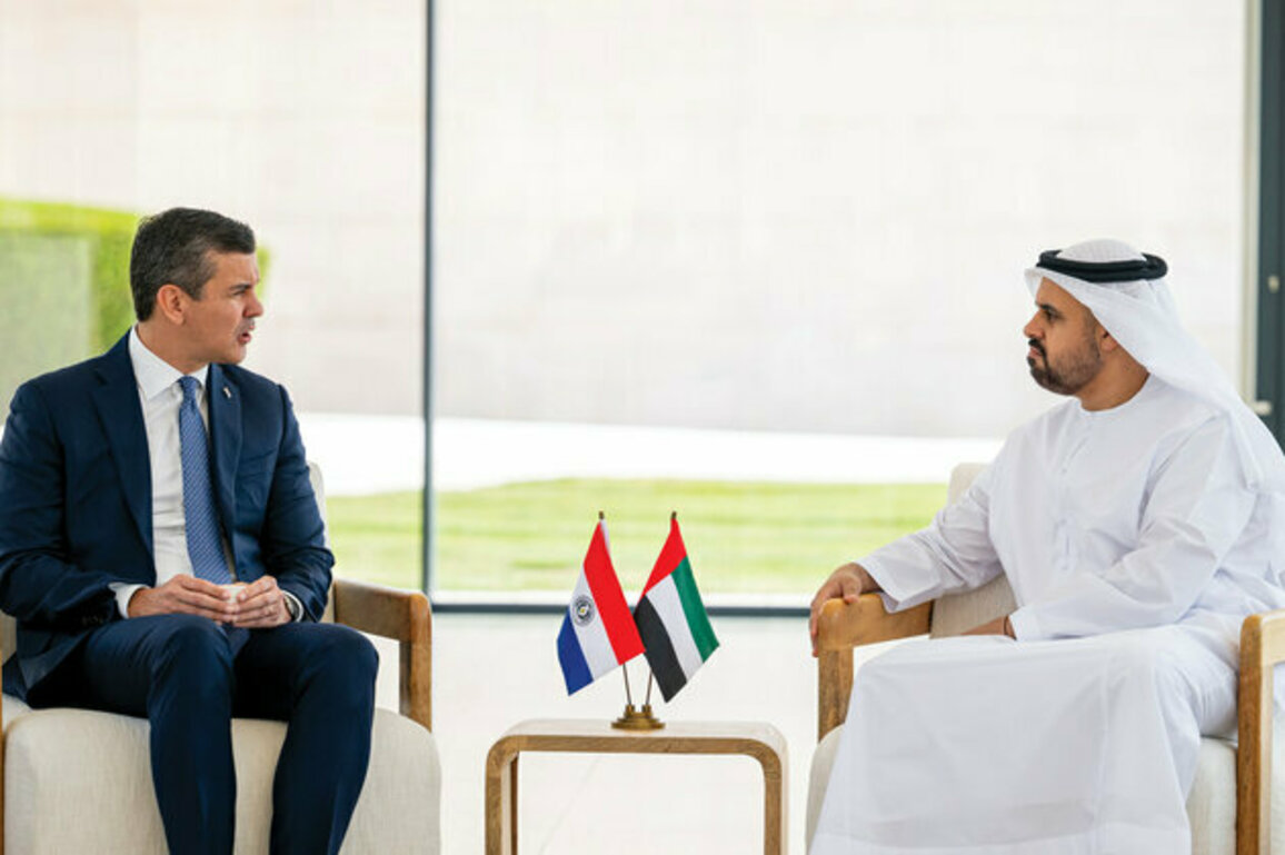 Theyab bin Mohamed bin Zayed receives President of Paraguay at Wahat Al Karama
