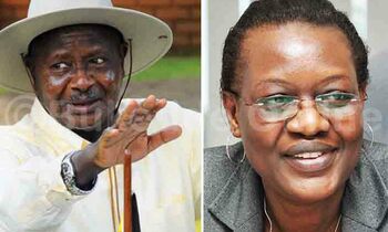 Kaliisoliiso wa Gavumenti Irene Mulyagonja ng'ali ne Museveni Kaliisoliiso wa Gavumenti Irene Mulyagonja ng'ali ne Museveni