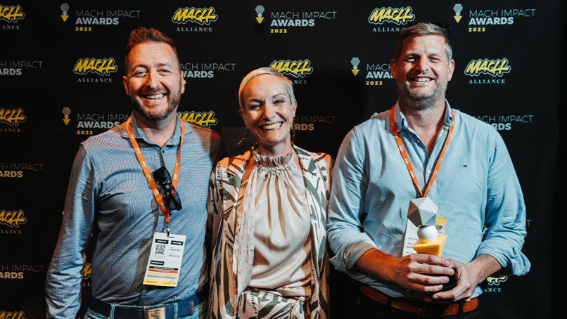 Andy Pickup holding the award after the ceremony