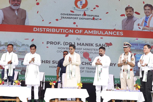 Tripura launches major road safety initiative with introduction of BLS Ambulances and vehicle tracking system