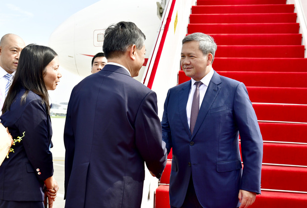SCO Tianjin Summit) CHINA-TIANJIN-CAMBODIAN PM-ARRIVAL (CN)
