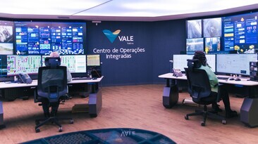 Sala de controle de usina modelo da Vale Itabira Conceição automação