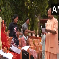 CM Yogi held janata darshan at Gorakhnath Temple in Gorakhpur