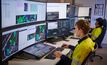 The autonomous haulage system control room at Newmont's Boddington mine in Western Australia.