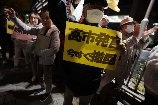 Protests flare again in Tokyo over PM Takaichi's Taiwan remarks
