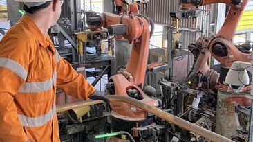 The robots keep people out of potentially dangerous parts of the copper refining process.