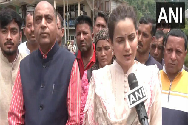 Kangana Ranaut and Jairam Thakur visit cloudburst-affected areas of Mandi