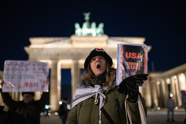 GERMANY-BERLIN-U.S.-VENEZUELA-PROTEST